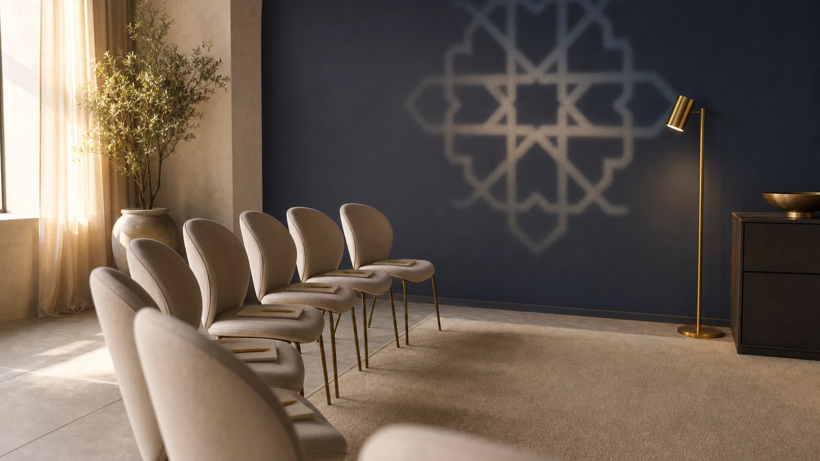 A refined professional strategy and training room